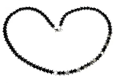Collana Di Ematite Stelle 6 Mm. Nuevo. Argento Da Legge. Anti Stress Lungo 43 CM - Immagine 1 di 4