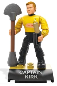 Star Trek Captain Kirk Poseable Mini Figure 19 PCS Stand Mega Construx Heroes 8+ - Picture 1 of 12
