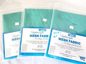 Lot of 3- by Annie's SUP209 Turquoise Lightweight Mesh Fabric - Picture 1 of 3