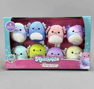 Neu in OVP! Squishmallows Squishville Axolotl Squad 2 Zoll Plüsch Limitiertes 8er-teiliges Set - Bild 1 von 9