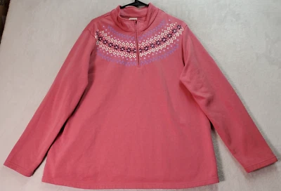 Blair Sweatshirt Womens Size XL Mauve Cotton Long Casual Sleeve Quarter Zipper - Image 1 of 4