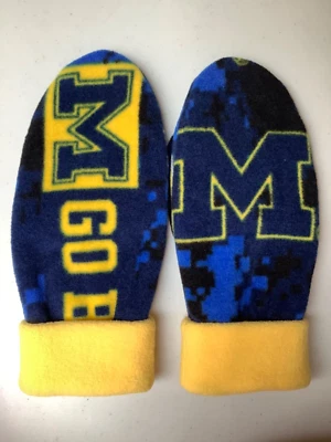 Guantes de invierno polar WOLVERINES ARTESANALES para mujer MITTENS NCAA UNIV MICHIGAN #3 Foto 1 de 4