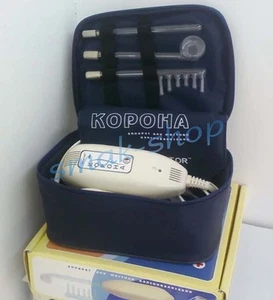 SET UNITÀ CURA PELLE VIOLA RAY D'ARSONVAL ""CORONA"" IN CUSTODIA (3 ELETTRODI) ~ NUOVO - Foto 1 di 3