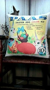 CUSCINO SHABBY PRIMITIVO STILE VINTAGE CONIGLIO DI Pasqua coniglio chick egg paas colorante - Foto 1 di 7