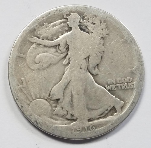 1916 Walking Liberty Half | G | Silver 50 c | 608K Mintage | Philadelphia | Key