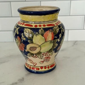 Handbemalte Keramik Ingwerglas Vase mit Obst & Wein Design - Bild 1 von 5