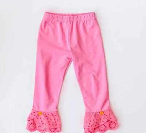 NWT Matilda Jane Pink Eyelet Ruffle Leggings Girl's Size 14 - Picture 1 of 1