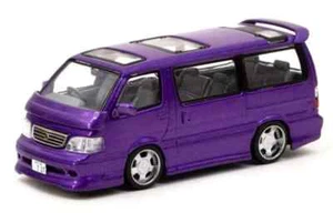 TOYOTA HIACE WAGON CUSTOM VAN RHD VIOLET au 1/64 de TARMAC WORKS T64R-078-PU - Picture 1 of 3
