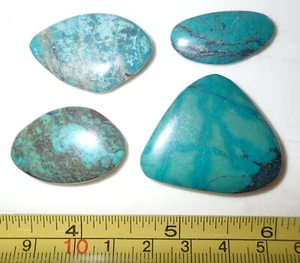Türkis doppelseitiger gratis Cabochon 111,5 Karat 4 Stück 22,3 Gramm Lot A - Bild 1 von 3