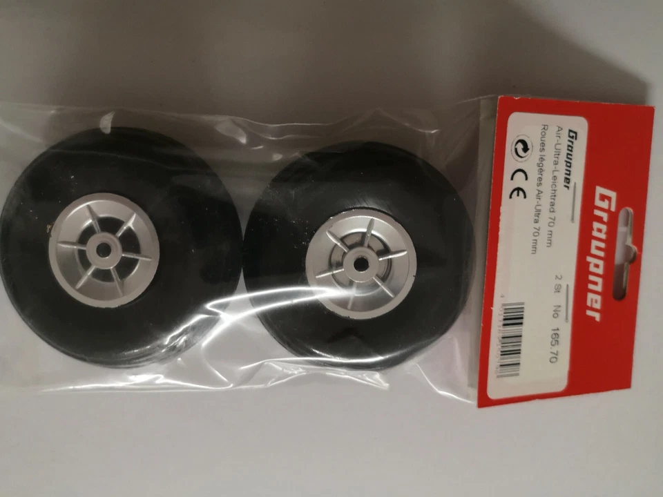 1 Paar Air Ultra Leichtrad Ø 70mm Graupner Air-UL Luftreifen No.165.70 - Bild 1 von 2