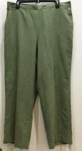 Pantalones informales Alfred Dunner para mujer talla 18 bolsillos verdes espalda elástica 60 - Imagen 1 de 6
