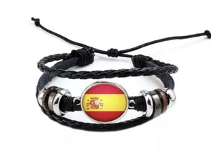 Spanish Flag Spain Bracelet 8" Soccer Football Fan Adjustable - Picture 1 of 12
