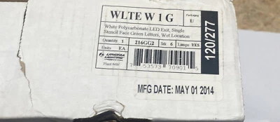 Lithonia Lighting Wlte W 1 G Acuity Lithonia Thermoplastic Led Exit Sign New - Image 1 of 3