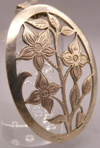 Anhänger Charm Silber 835 altes verziertes Prachtstück 60iger Jahre Blumen - Bild 1 von 3
