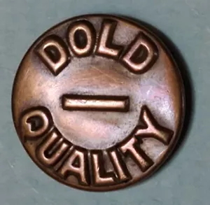 Bb DOLD -- QUALITY Antique Wobble Shank Overall BUTTON Medium - Picture 1 of 2