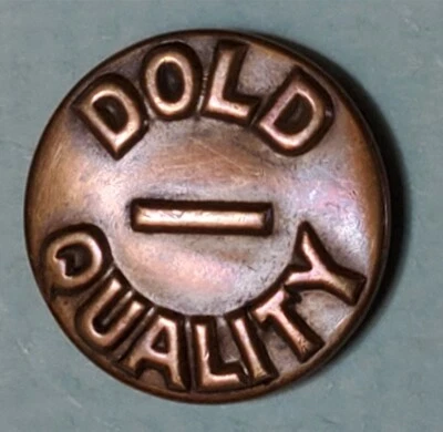 Bb DOLD  --  QUALITY Antique Wobble Shank Overall BUTTON Medium - Image 1 of 2