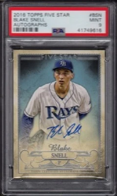 2016 Blake Snell Topps Five Star Autographs #FSA-BSN Graded PSA 9 Mint (MT)  - Image 1 of 2