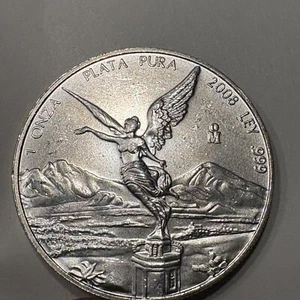 2008 MEXICO SILVER 1 Oz  LIBERTAD SCARCE DATE. VERY HARD TO FIND! - Picture 1 of 4