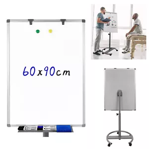 60x90cm Whiteboard Flipchart mit Rolle Magnettafe Verstellbar Höhenverstellbar - Bild 1 von 12