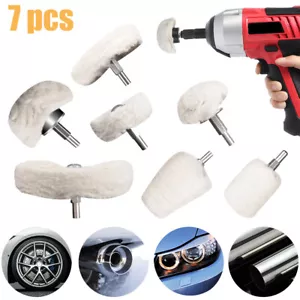 Kit 7 pz/set tampone lucidatura cotone mop ruota auto moto per trapano punta - Foto 1 di 13