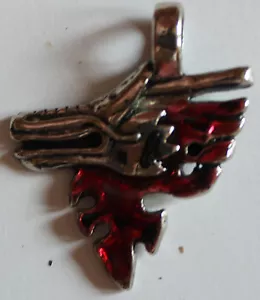 New Biker Wolf Neck Black Choker Jewelry Red Silver Pendant Necklace - Bild 1 von 1