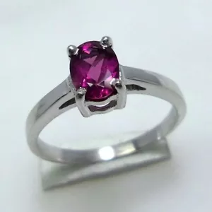 925 Sterling Silver Ring, Natural Rhodolite Garnet Ring, Oval cut, Ocassion ring - Picture 1 of 6