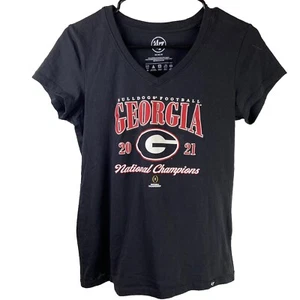 Camiseta negra con cuello en V de la Universidad de Georgia Bulldogs para dama de la marca '47 talla M - Imagen 1 de 4
