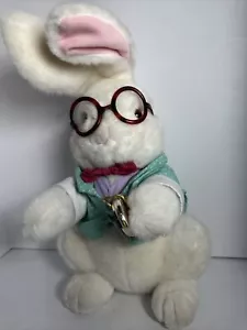 Alice In Wonderland 16" Plush Bunny The White Rabbit With Pocket Watch Easter - Picture 1 of 8