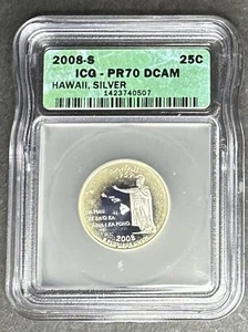 2008-S Silver Proof Hawaii Quarter ICG PR-70 DCAM, Buy 3 Items, Get $5 Off!! - Picture 1 of 2