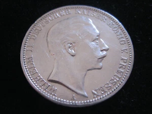 MDS DEUTSCHES REICH KAISERREICH DREI 3 MARK 1911 A "WILHELM II.", SILBER #32 - Bild 1 von 2