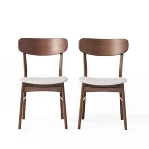 Christopher Knight Home Armless Dining Chair Set of 2 Mid-Century Light Beige - Picture 1 of 9