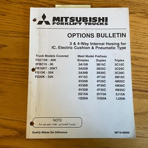 MITSUBISHI OPTIONS BULLETIN ALBERO RICAMBI MANUALE LIBRO CATALOGO ELENCO CARRELLO ELEVATORE - Foto 1 di 4