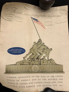 Seltenes Plakat zum Gedenken an das Iwo Jima Memorial - 1954 - Bild 1 von 6