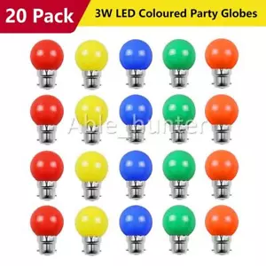 20 pcs 3W LED Coloured Party Festoon Light Globes Bulbs Lamps 240V B22 Bayonet - Picture 1 of 10