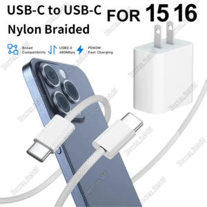 20W USB-C Power Adapter Cube For iPhone 15 16 ProMax iPad Pro Fast Charger Cable - Picture 1 of 13