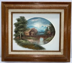 NATHAN WINTER Listed Artist OIL on CANVAS Scene of Cabin on Creek - Picture 1 of 12