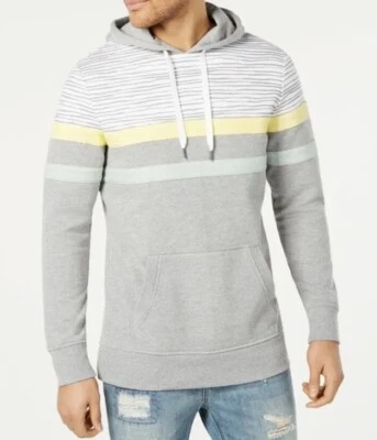 Sudadera con Capucha American Rag Para Hombre Calce Regular Color Bloqueo Rayas Talla M - Gris Jaspeado Foto 1 de 4