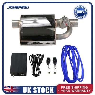 Single Exhaust Muffler Valve Pipe +Wireless Remote Controller 2.5" 63mm Tip On - Image 1 of 4