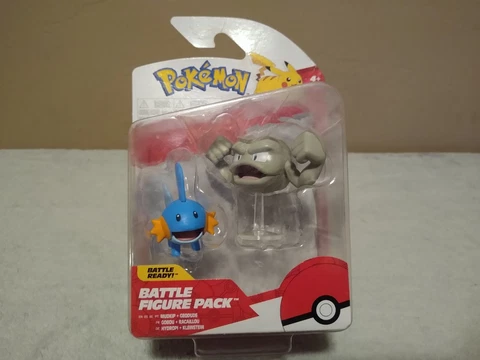 Pokemon MUDKIP & GEODUDE Battle Action Figure Set  - 2 Pack 2022 NIP NEW Cover