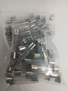 1 BAG OF AT LEAST 50 NEW VARIOUS GLASS FUSES - Picture 1 of 2