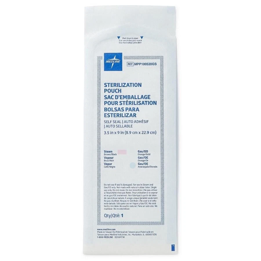 800 Medline Sterilization Pouches 3.5" X 22" Self Seal Autoclave Bags