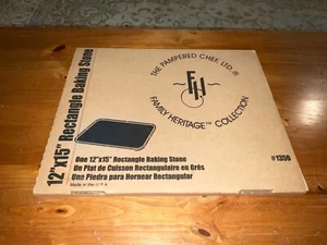 Pampered Chef 12 x 15 Stoneware Rectangular Baking Stone #1350 Pizza Cookie NIB - Picture 1 of 4