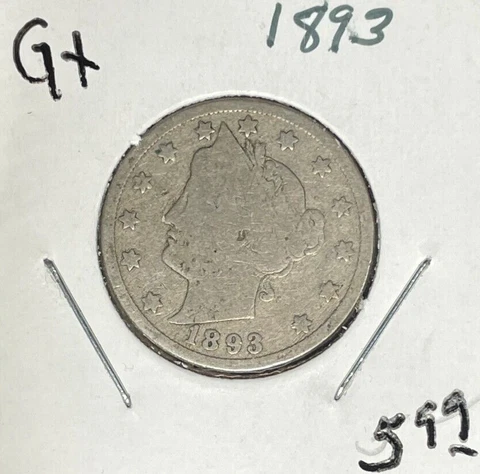 1893 LIBERTY V NICKEL ~ GOOD+ ~NICE COIN~ Cover
