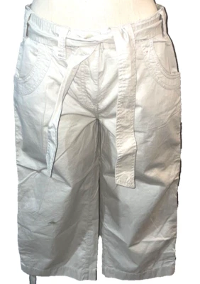 Pantalón corto capri IZOD vintage nuevo con etiquetas Y2K para mujer talla 6 lazo cintura pierna ancha tiro medio Foto 1 de 4