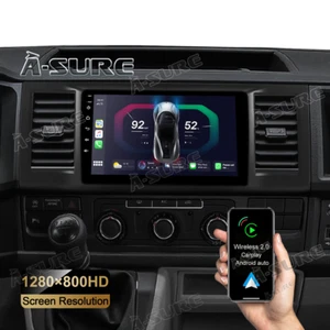 2+32GB Android 14 Carplay Radio Sat Nav Stereo For VW TRANSPORTER T6 2016-2021 - Picture 1 of 11