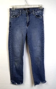 Just Black Denim Jeans Women's 29 Factory Distress Slim Straight 10" Rise USA - Picture 1 of 10