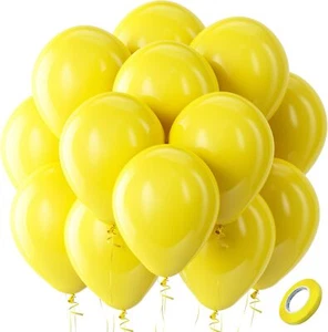 Yellow Balloons Latex Party Balloons - 100 Pack 12 inch Round Helium Yellow B... - Picture 1 of 8