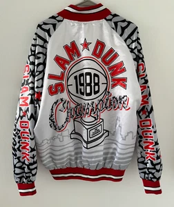 Slam Dunk 1988 Champion Laced Up Sneakgallery Jordan Cement Satin Bomber Jacket - Picture 1 of 5