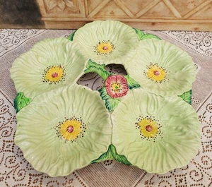 Vintage Carlton Ware grün Mohn groß 5 Abschnitte Hors D'oeurves Tablett Servieren - Bild 1 von 11