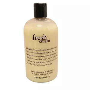 Philosophy Fresh Cream All In One Shampoo Shower Gel & Bubble Bath 16 oz USA - Picture 1 of 8